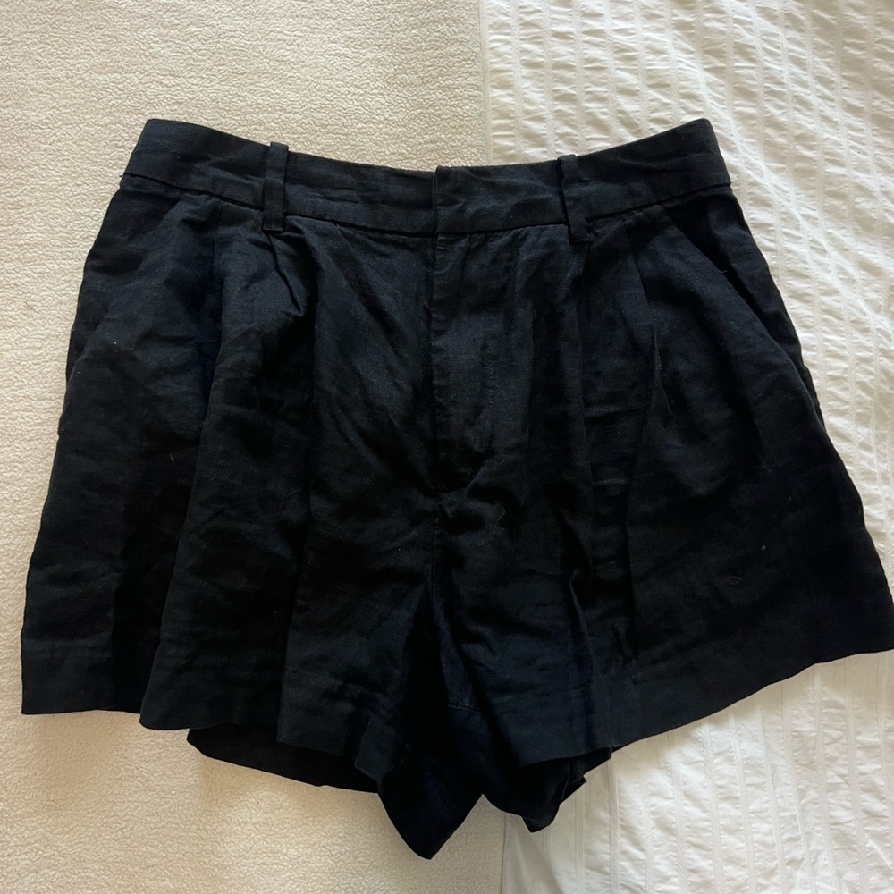 GAP Women's High Waist Black Linen Shorts